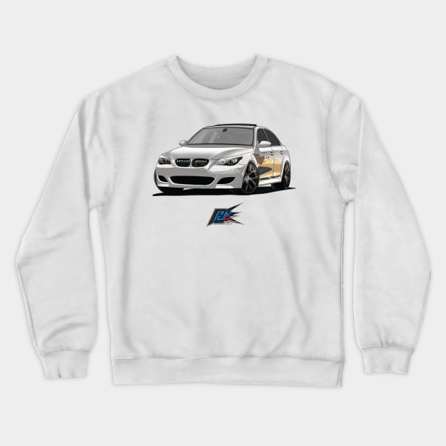 bmw m5 v10 white Crewneck Sweatshirt by naquash